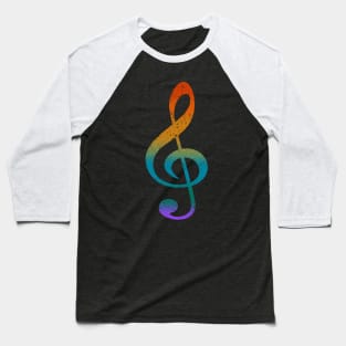 Colorful Music Note (distressed Textured) Baseball T-Shirt